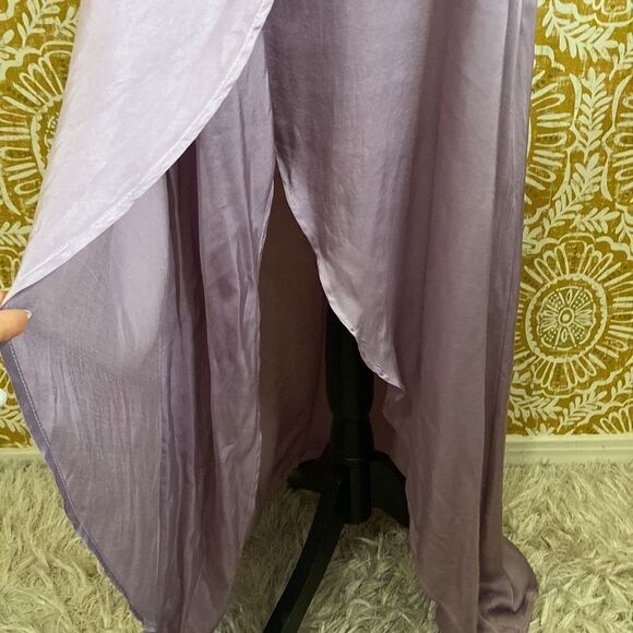 STARK X Stunning Sleeveless Satin Tulip Maxi Dress in Lavender Purple size XS - Picture 7 of 13